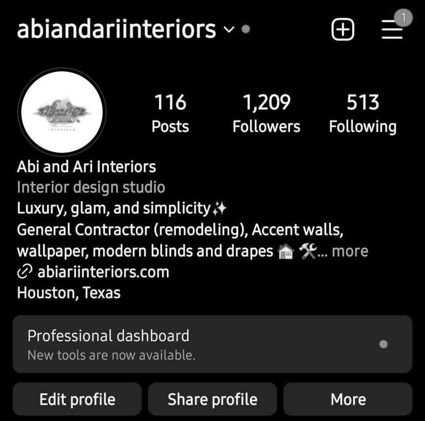 The starting point: 1,209 followers and 2,497 accounts reached.
