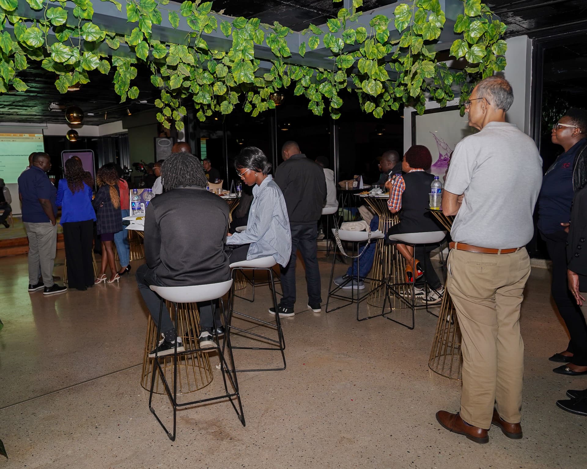 The room in conversation during the launch evening.