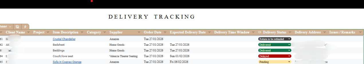 Delivery tracking